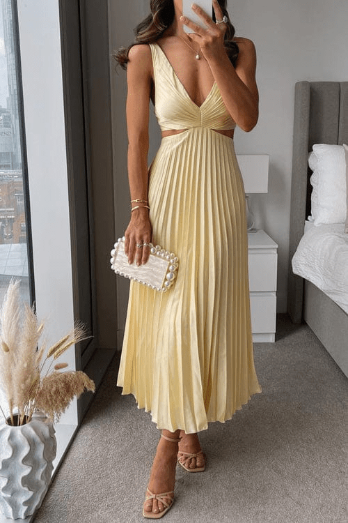 W&W Mode | Kleid Mit Faltigem Kragen Damen Abendkleid