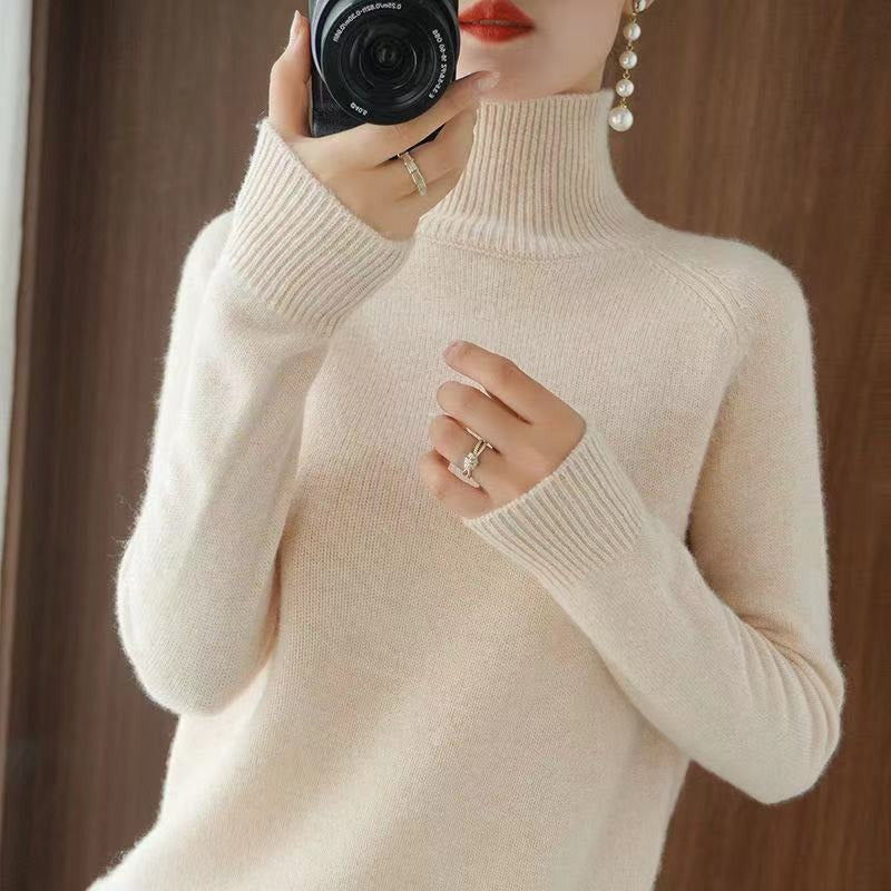 W&W Mode | warmer Strickpullover mit hohem Kragen für Damen