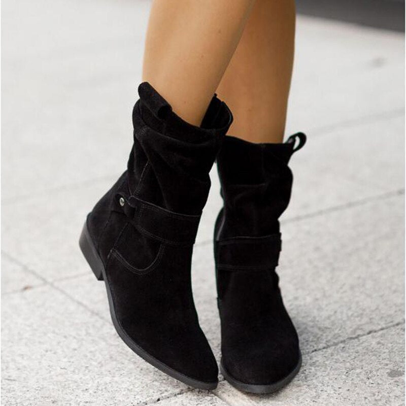 W&W Mode | Damen Stiefeletten mit samtiger Optik, stylisch und bequem