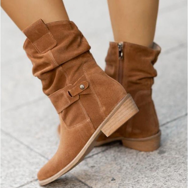 W&W Mode | Damen Stiefeletten mit samtiger Optik, stylisch und bequem