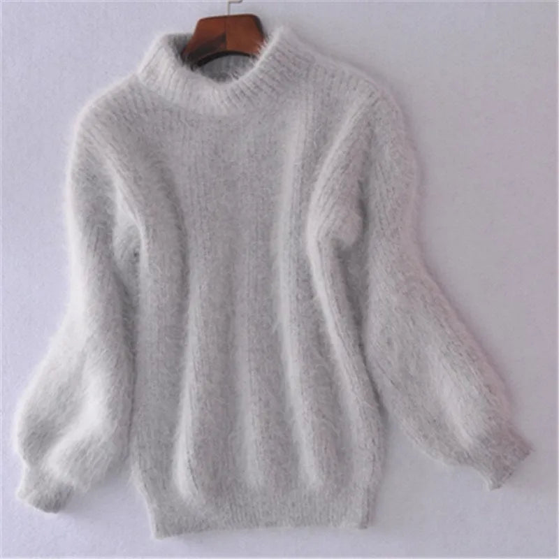W&W Mode | Pullover im Vintage-Angora-Stil: Locker gestrickt und schlicht.