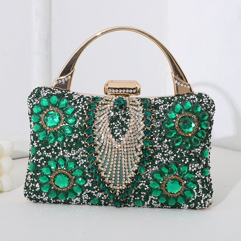 W&W Mode metallische handgefertigte Diamant-inlay-Abendtasche