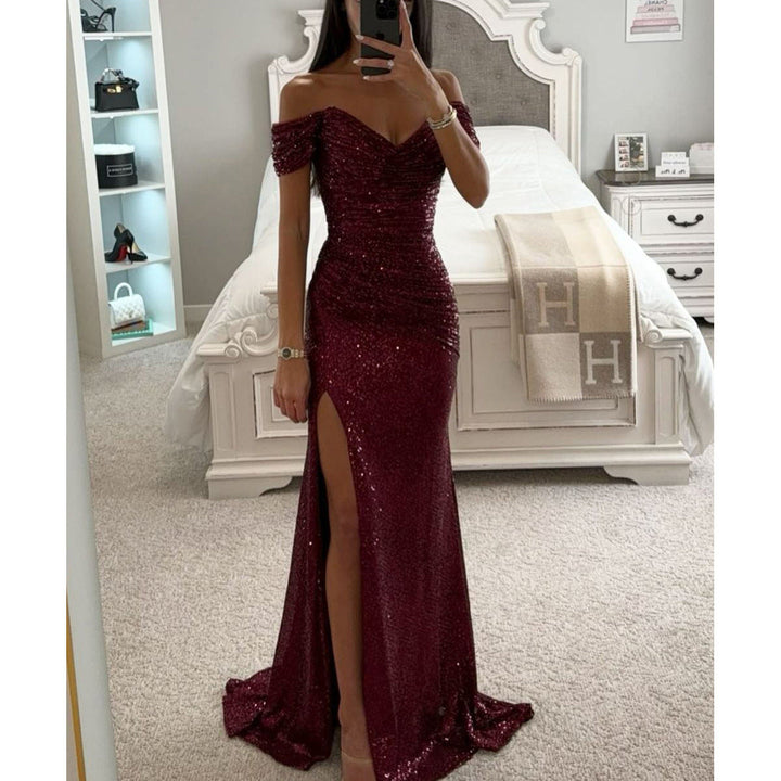 W&W Mode | Festliches Paillettenkleid Mit Schlitz
