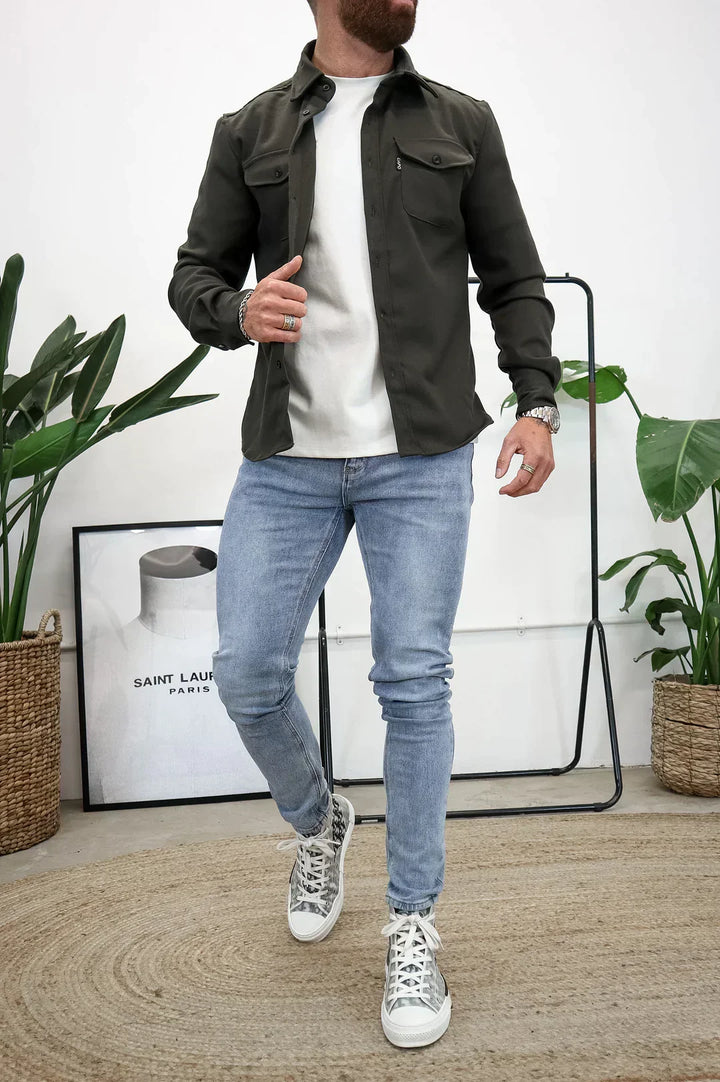 W&W Mode | Premium-Jacke mit Knopfverschluss für Herren | Stylische und bequeme Jacke