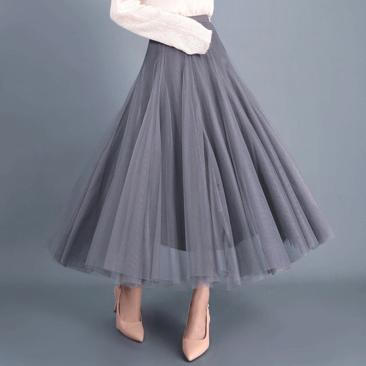 W&W Mode | Langer Weicher Tüllrock Mit Hoher Taille Und Schmaler Passform