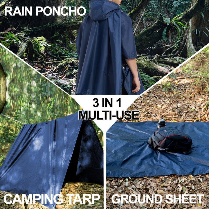 W&W Mode | Wasserdichter Faltbarer Regenponcho Mit Kapuze