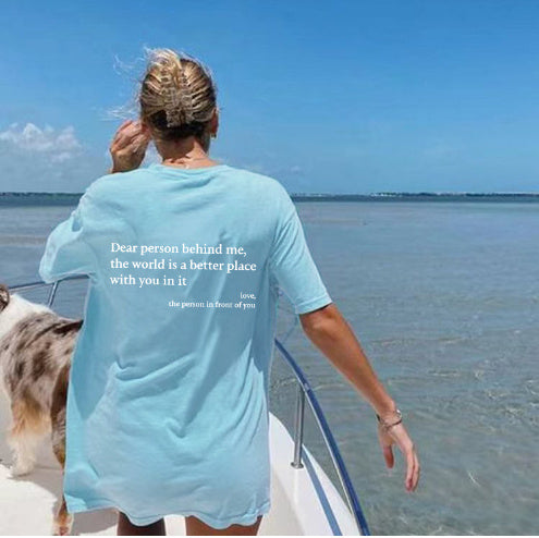 W&W Mode | Damen T-Shirt Mit Rundhalsausschnitt Und Slogan