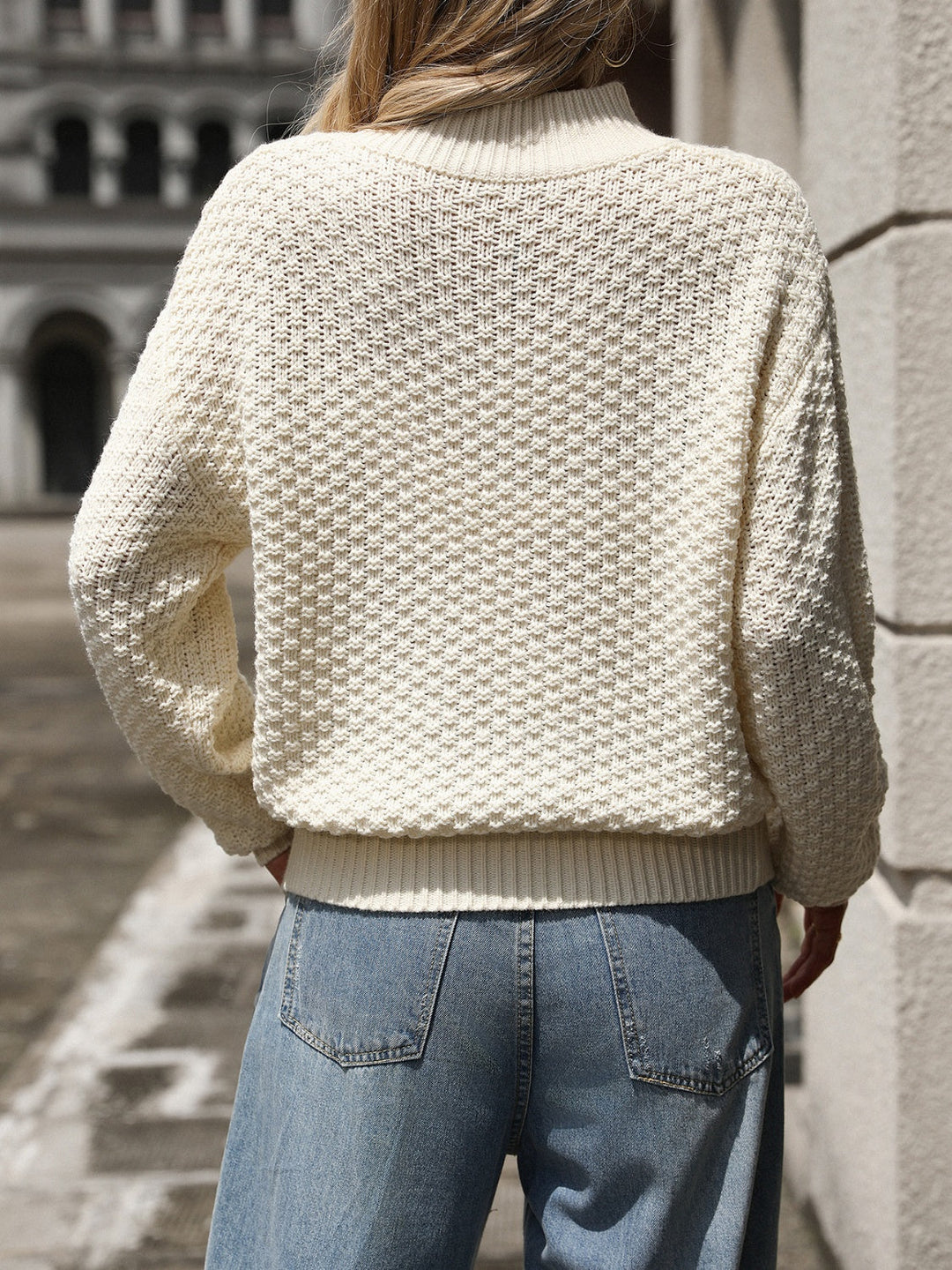 W&W Mode | Langarm-Mock-Neck-Pullover Für Frauen