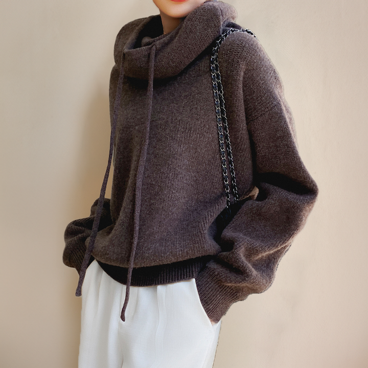 W&W Mode | Hoodie - oversized Damenpullover mit Stehkragen