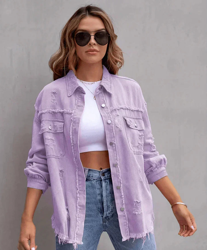 W&W Mode - Trendige Frühlingsjacke aus designtem Denim