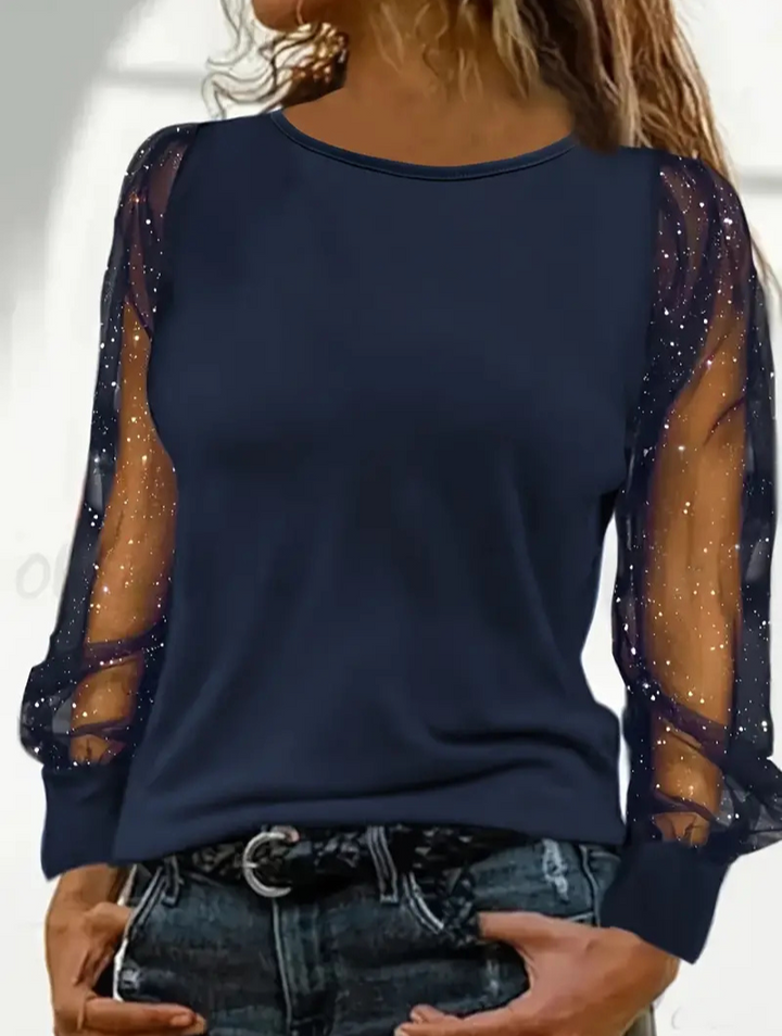 W&W Mode | Damen Glitzer Oberteile Schwarze Top