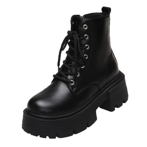 W&W Mode | Damen Plateau Stiefel Schwarz