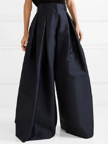 W&W Mode | Lockere Hose mit Hoher Taille Weitem Bein und Plissee Taschen