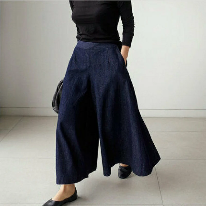 Damen Hose mit weitem Bein und bequemem Schnitt