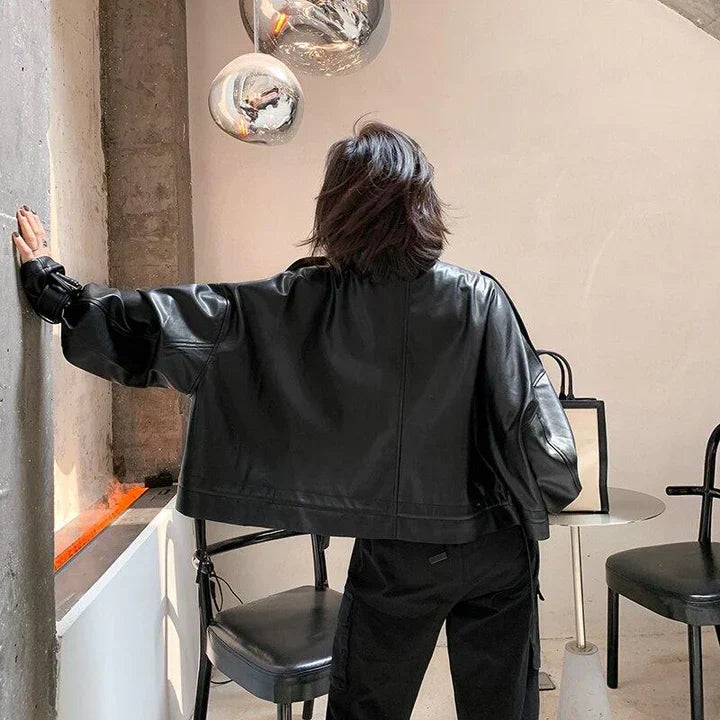 W&W Mode | Damen Lederjacke Mit Box Cut