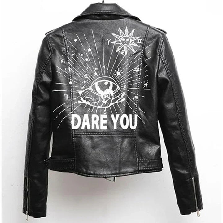 W&W Mode | Lederjacke Mit Coolem Aufdruck