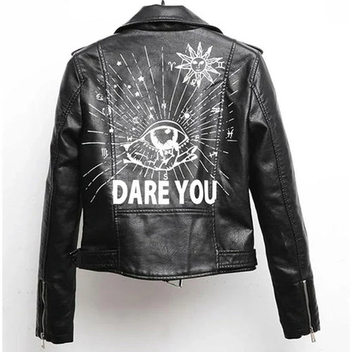 W&W Mode | Lederjacke Mit Coolem Aufdruck