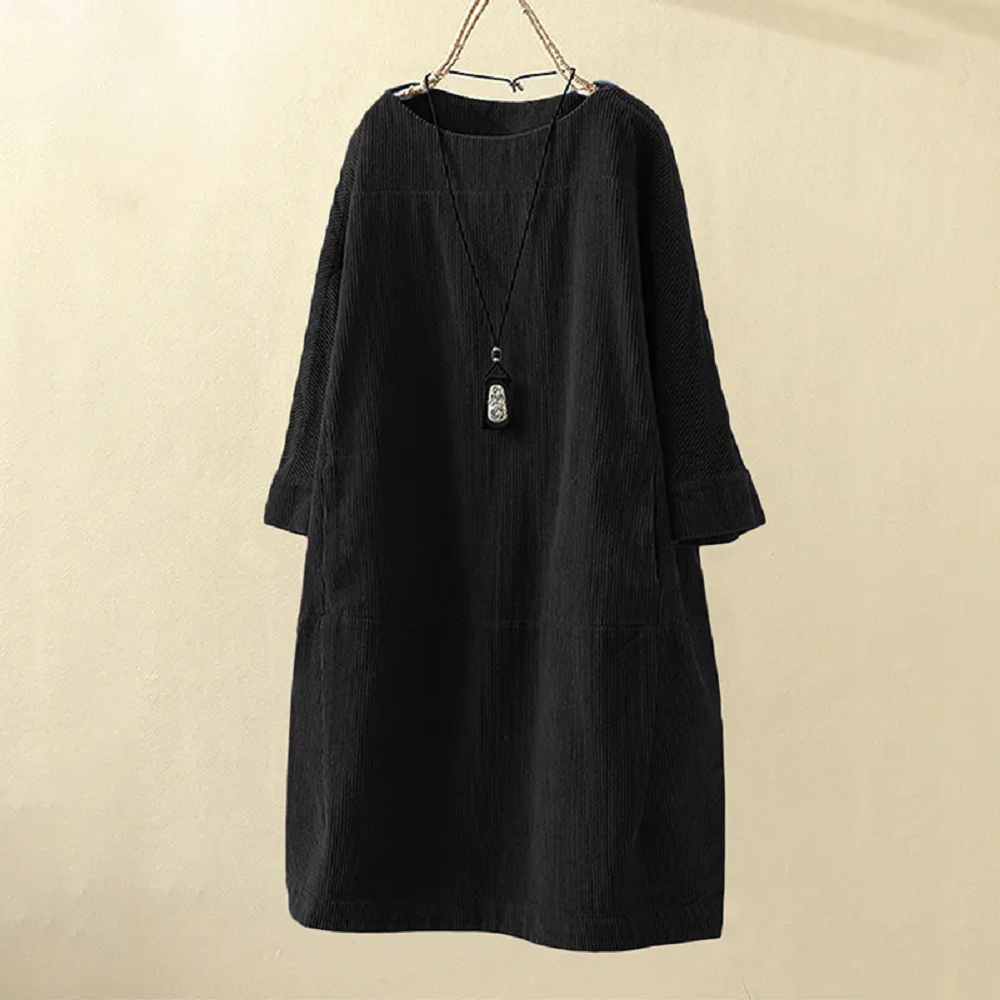W&W Mode LUNA - Vintage Herbst Kord Midikleid