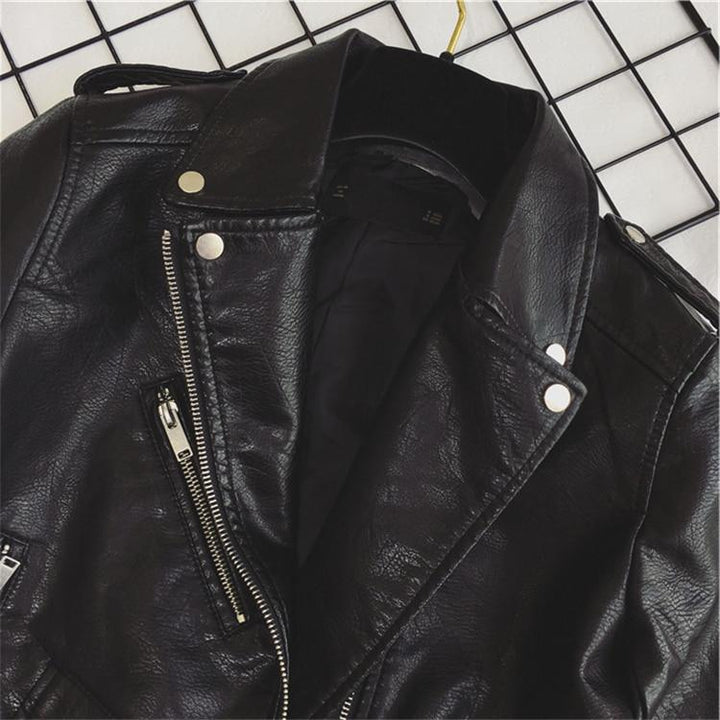 W&W Mode - Coole PU-Lederjacke mit Nieten-Gürtel