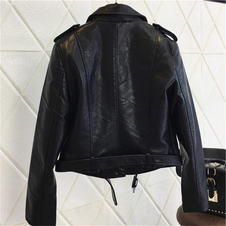 W&W Mode - Coole PU-Lederjacke mit Nieten-Gürtel