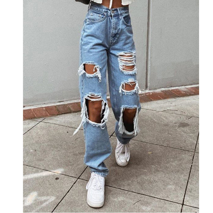 W&W Mode Damenjeans mit Rissen und Washed-Effekt