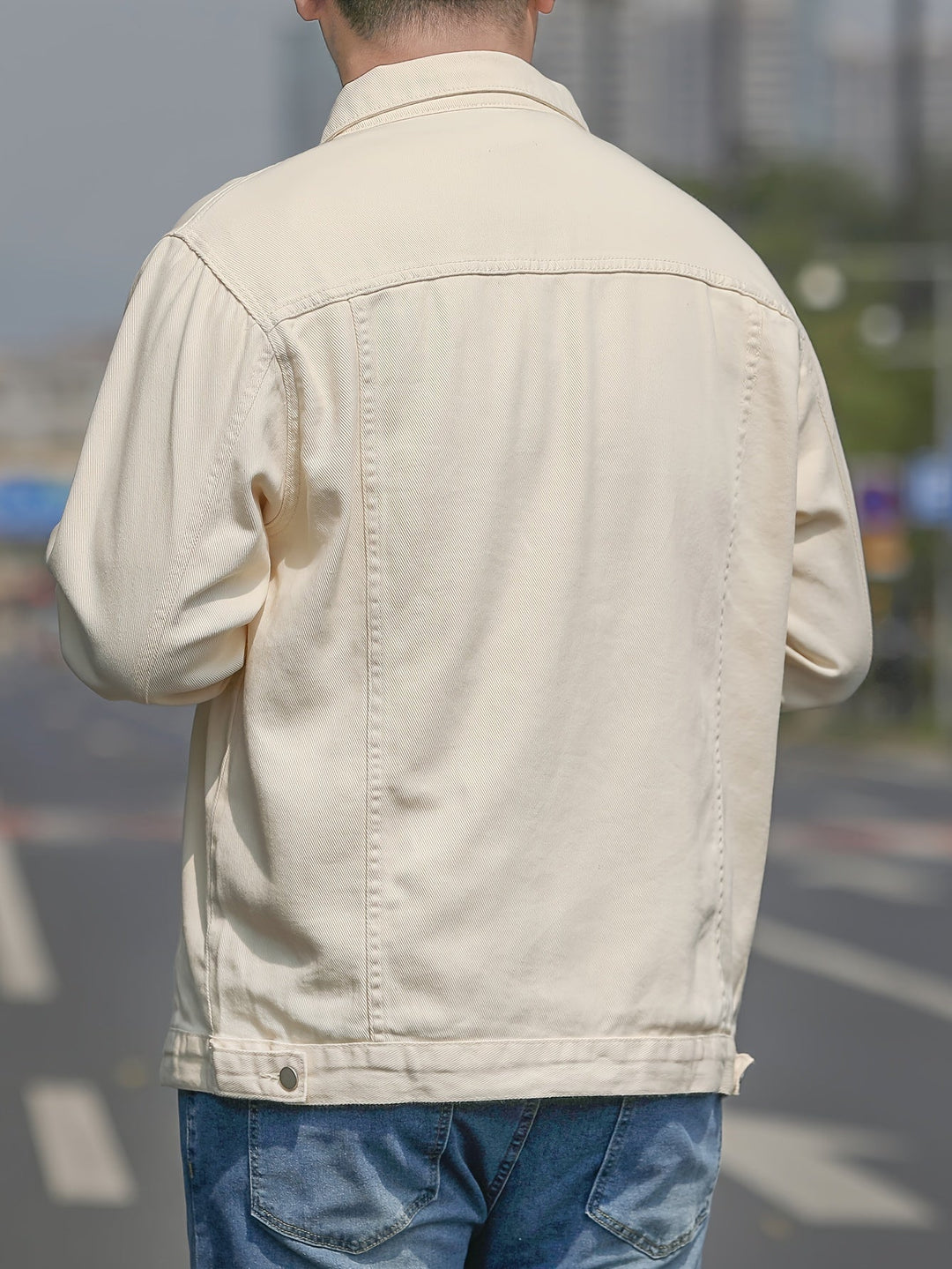 W&W Mode | Baumwoll Herrenjacke Im Lässigen Denim Stil