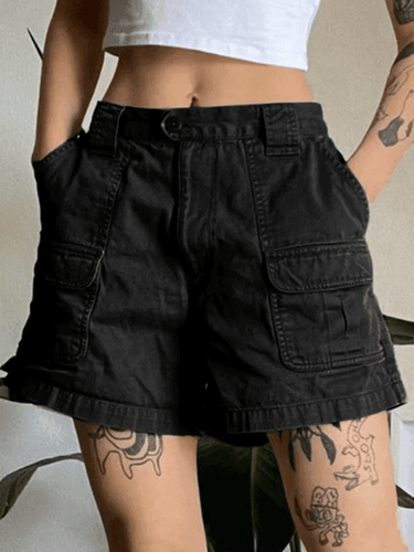 W&W Mode | Denim Gerade Bein Cargo Shorts