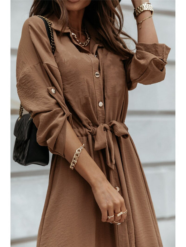 W&W Mode - Braunes Midi-Blusenkleid