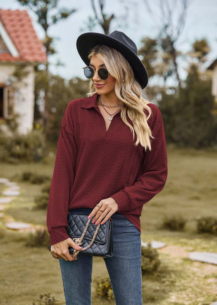 W&W Mode - Damen Freizeitpullover mit Kragen