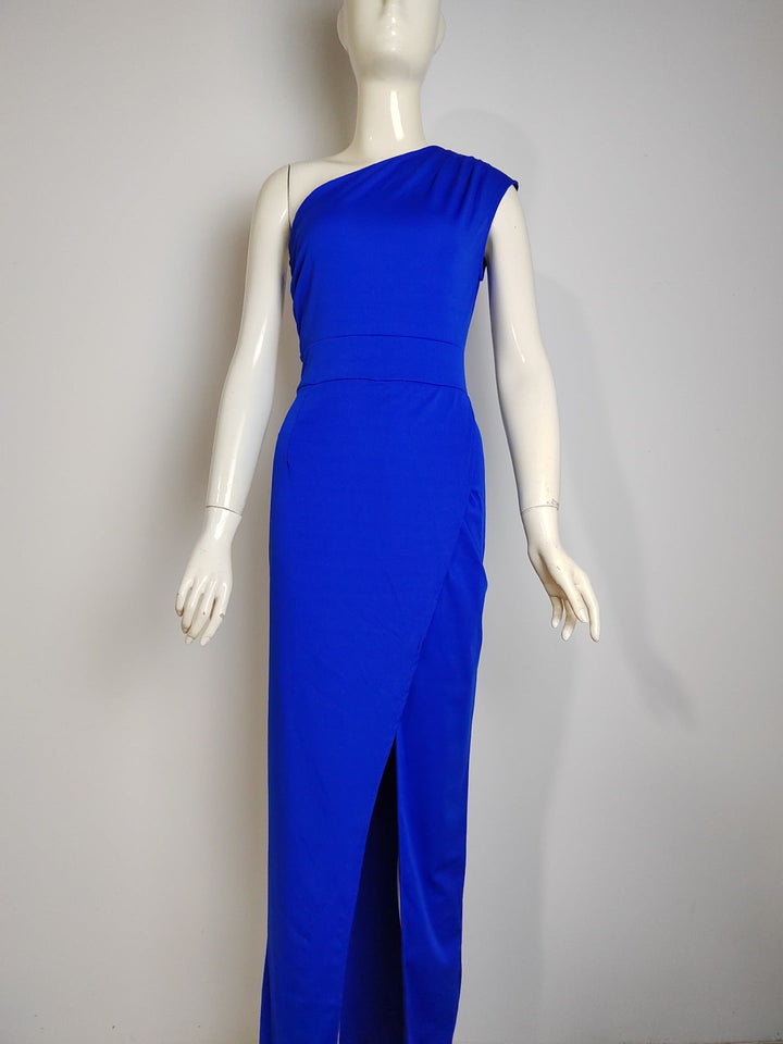 W&W Mode Elegante Formelle Solide Schlitz Asymmetrisch Schräg Kragen Abendkleider