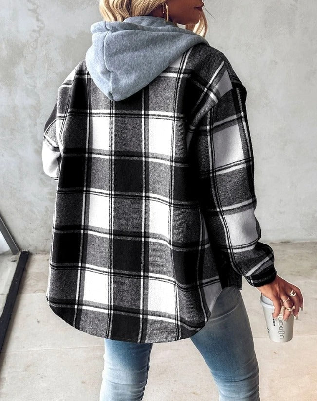W&W Mode | Bequemer Kapuzenpullover Mit Karomuster