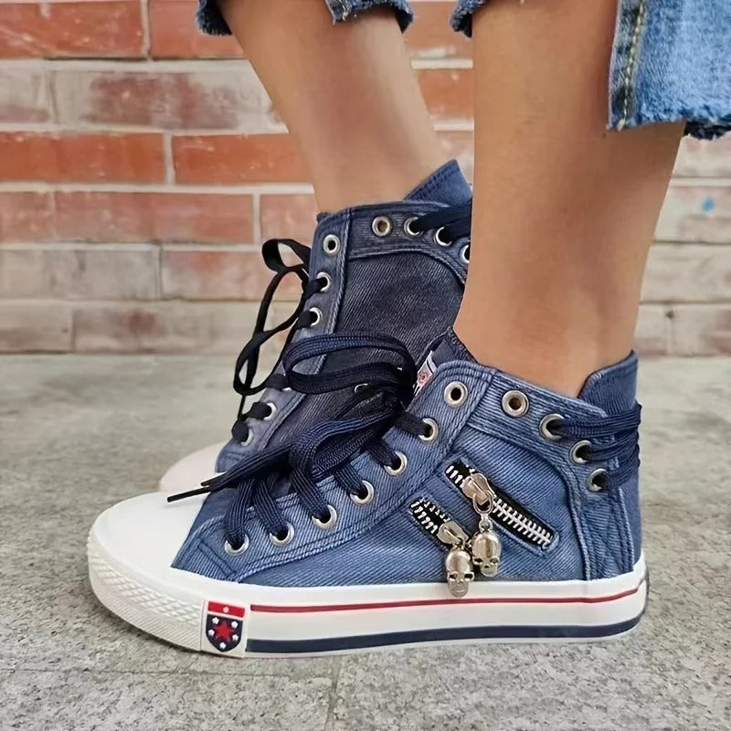 W&W Mode | Urban Sneaker Look mit Jeans und Reißverschluss