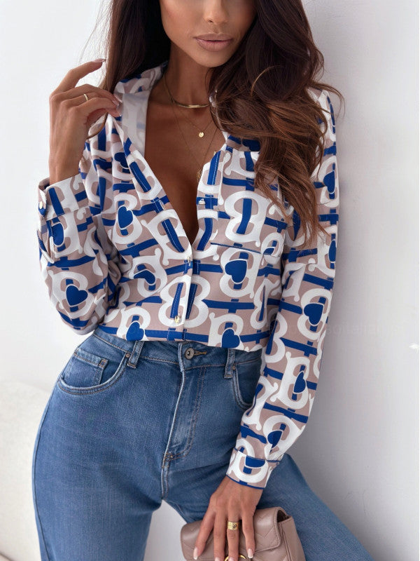 W&W Mode Bluse | Aufgeräumte Damenbluse mit Satindruck
