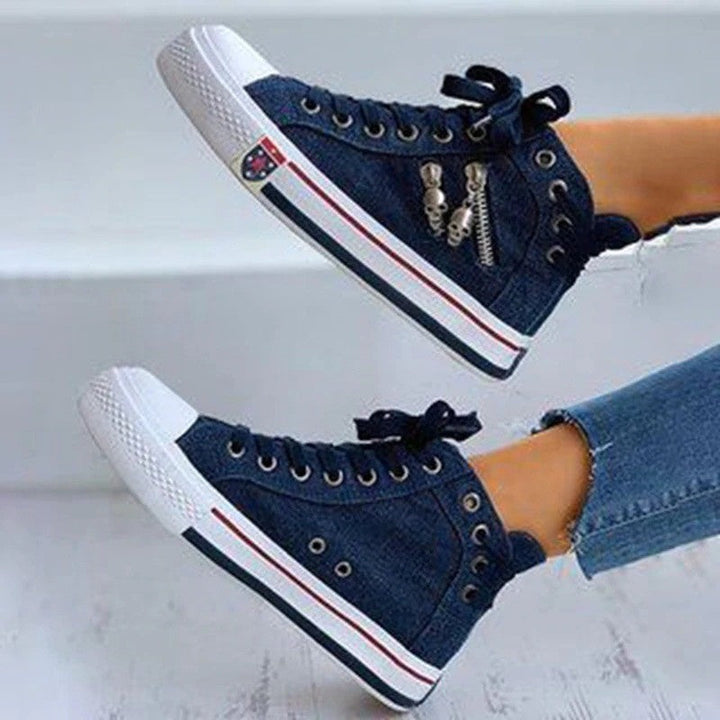 W&W Mode | Atmungsaktive High Top Sneaker Für Damen in Übergröße