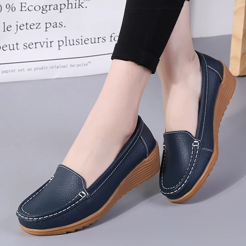 W&W Mode - Lässige Wedge Loafers