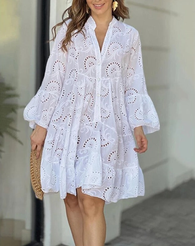 W&W Mode - Kleid Mit Ausgehöhlten Mustern