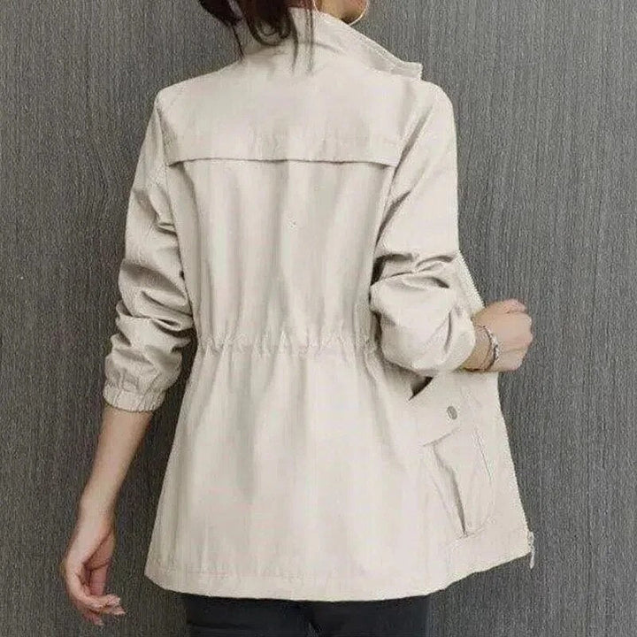 Damen-Trenchcoat mit Reißverschluss und leichter Ausführung