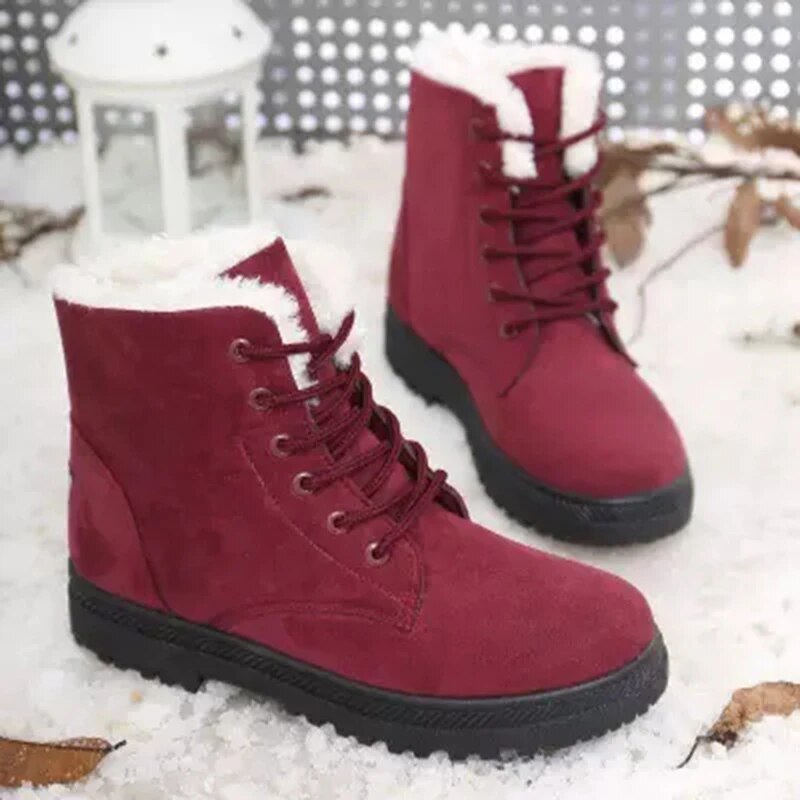 W&W Mode | Rutschfeste Schneestiefel Mit Schnürsenkeln