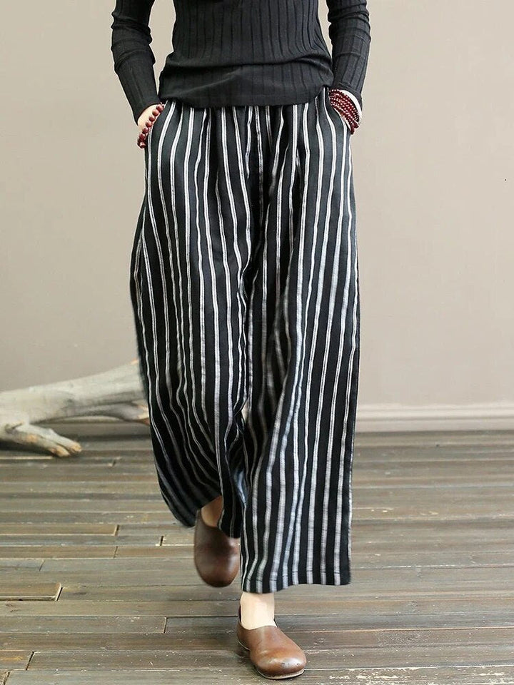 W&W Mode - Gestreifte Weite Hose