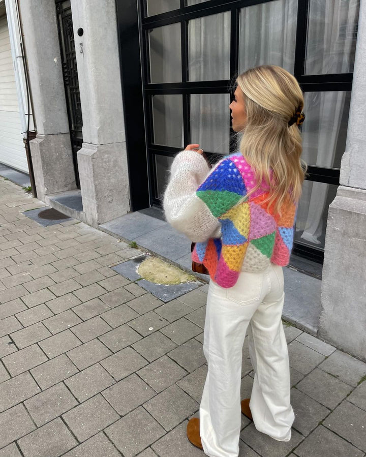 W&W Mode | Mehrfarbiger Cardigan Für Frauen