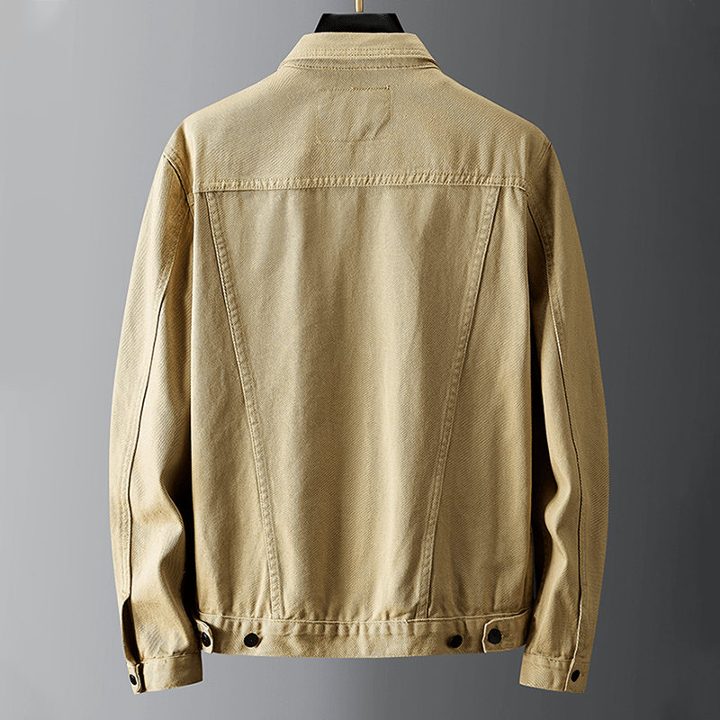 W&W Mode | Denimjacke Klassischer Button up Brust & Paspeltaschen Robuste Freizeitkleidung