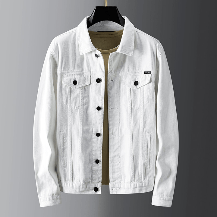 W&W Mode | Denimjacke Klassischer Button up Brust & Paspeltaschen Robuste Freizeitkleidung