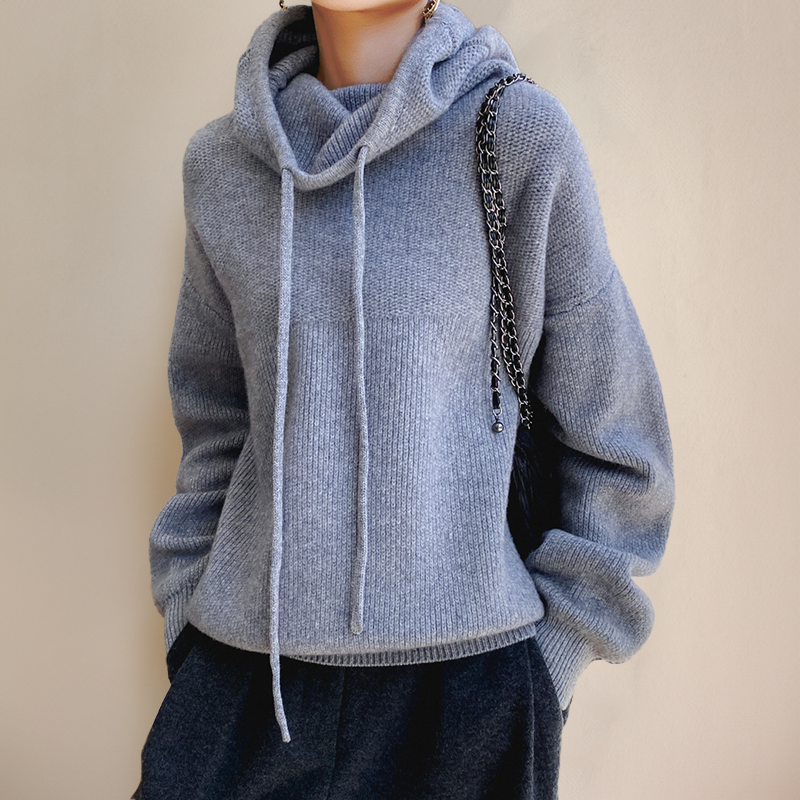 W&W Mode | Hoodie - oversized Damenpullover mit Stehkragen
