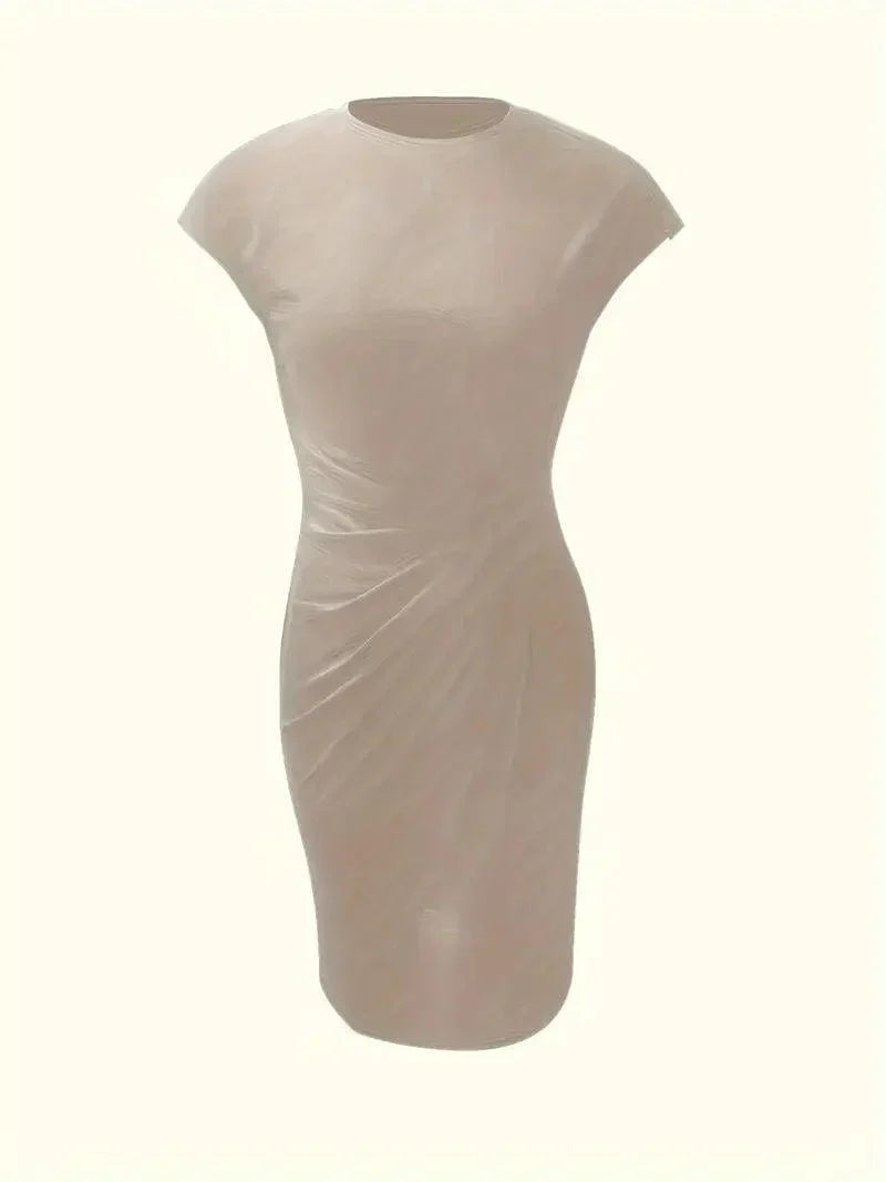Damen-Kleid mit Rundhalsausschnitt und schmalem Schnitt