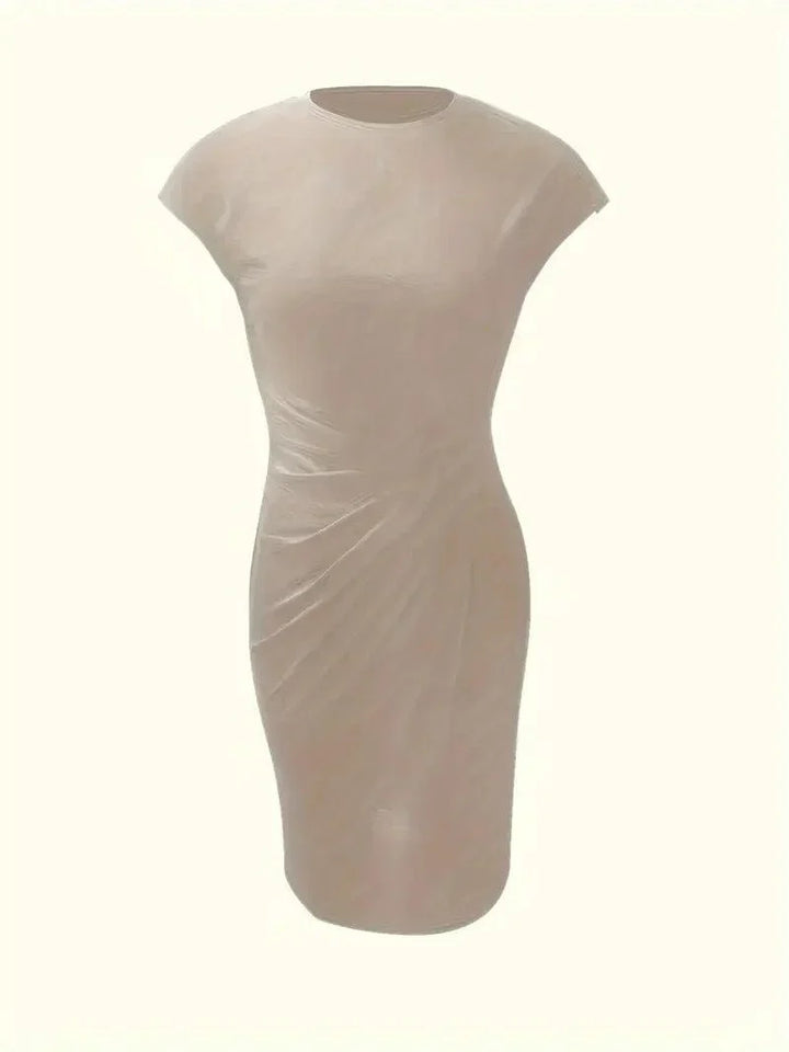 Damen-Kleid mit Rundhalsausschnitt und schmalem Schnitt