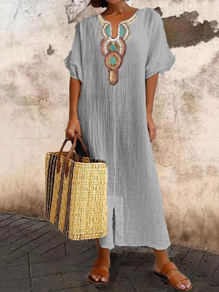 W&W Mode | Kaftan Kleid Mit Ethno Akzent
