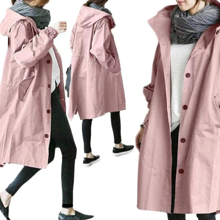 W&W Mode | Warm Grossknöpfte Regnejacke Mit