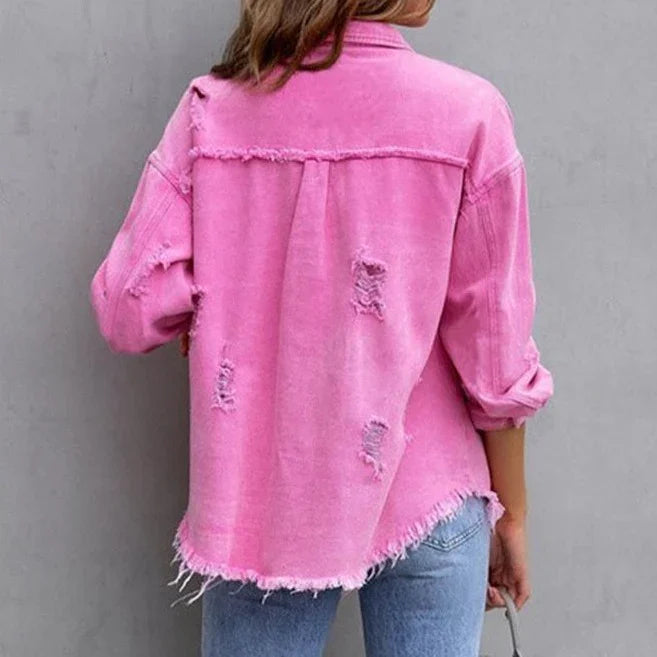 W&W Mode | Lebendige Kante Atmungsaktive Jeansjacke