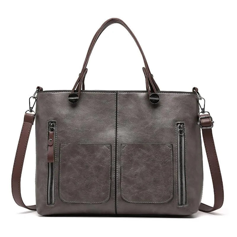 W&W Mode | Strukturierte Lederhandtasche mit zwei Fächern für Damen