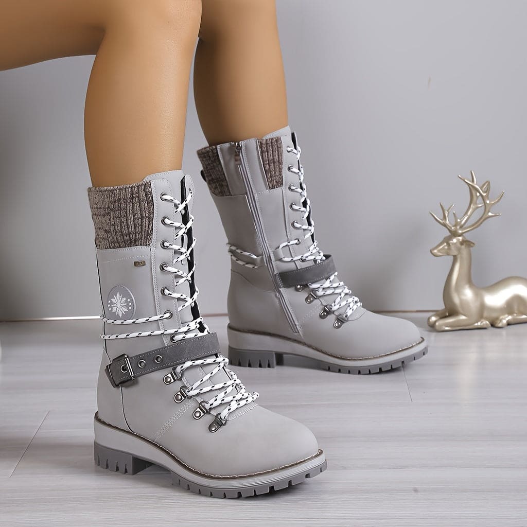 W&W Mode - Elegante Gestrickte Thermo-Stiefel